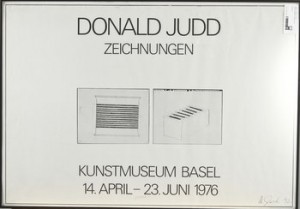 Ustställningsaffisch, Kunstmuseum Basel, 14 April-23 Juni 1976 by Donald JUDD