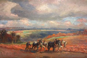 Plowing Horses by Raymond Louis LECOURT - auction artwork with signature