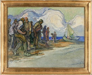 Kustmotiv Med Fiskare by Emil ZOIR