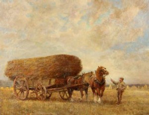 Haywagon With Figures by John PEDDER - auction artwork with signature