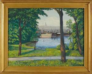 I Hamn by Carl CEDERFELDT - auction artwork with signature