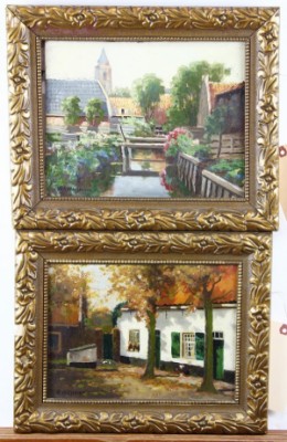 Autumn House & Summer Canal by Willem Abraham WASSENAAR - auction artwork with signature