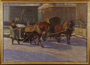 Hästar Vid Nybroviken by Seth Roland MARTIN - auction artwork with signature