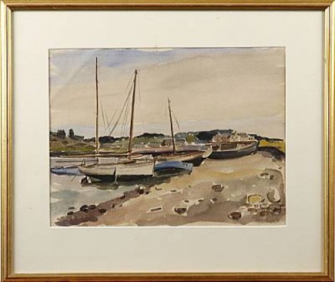 Kustlandskap Med Båtar by Gustave CAMUS