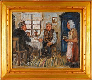 Stuginteriör by Bror JÖNSSON - auction artwork with signature