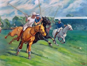 The Polo Game by Louis BASSET - auction artwork with signature