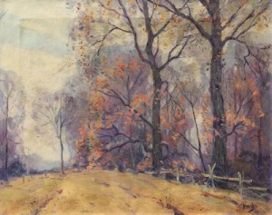 Autumn Landscape by Louis C. HANKES - auction artwork with signature