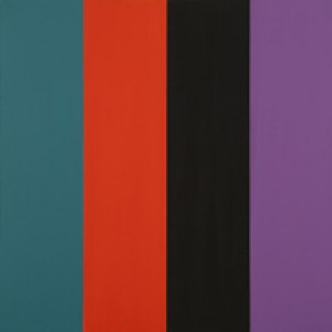 Untitled 90-10 (turquoise, Orange, Black, Lavender) by Penelope KREBS
