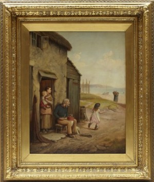 Fiskarfamilj by Septamus DAWSON - auction artwork with signature