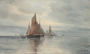 Segelfartyg På Havet by Vilhelm Victor BILLE