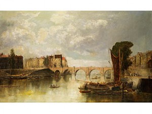 Vedute Einer Hafenstadt Mit Steinbrücke by William HOWARD - auction artwork with signature