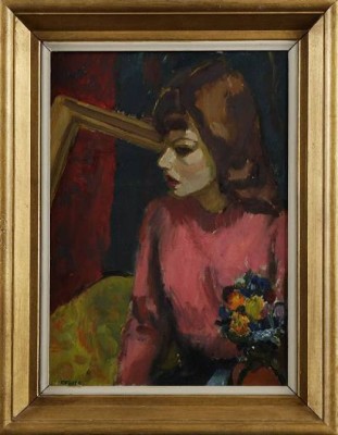 Kvinna Med Blomsterbukett by Magnus CREUTZ