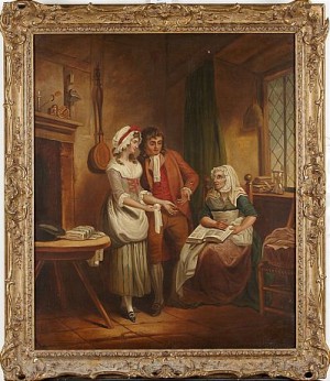 Interiör Med Sällskap by Francis WHEATLEY - auction artwork with signature