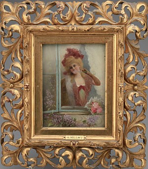 Dam I Fönster by Adolphe Philippe MILLOT