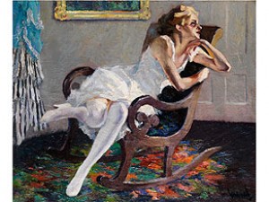 Junge Frau Im Schaukelstuhl by Edward Alfred CUCUEL