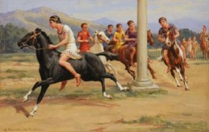 Horse Racing In Ancient Greece. The Outing by William Hounsom BYLES