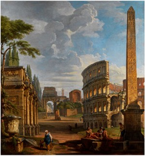 Der Titusbogen Vom Kolosseum Aus Gesehen by Giovanni Paolo PANINI