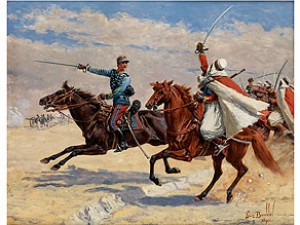 Die Attacke by Louis Charles BOMBLED - auction artwork with signature
