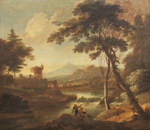 Landscape With River And A Castle In The Back by Adriaen Van DIEST