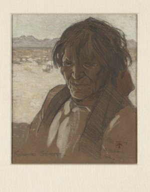 ''kwah-ri-so-nyeh'', Portrait Of An Indian Man by Maynard DIXON