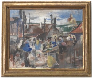Village Festival by Vilmos ABA-NOVAK - auction artwork with signature