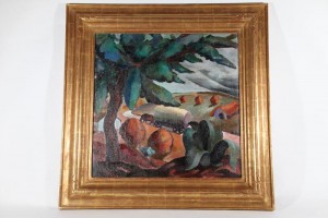 Camino Con Carreta Y Rancho by Norberto BERDIA - auction artwork with signature