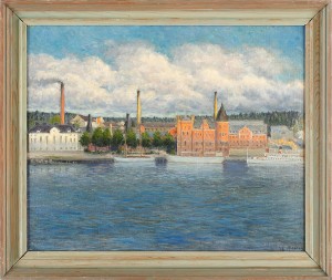 Vy över Gustavsbergs Porslinsfabrik by Josef EKBERG