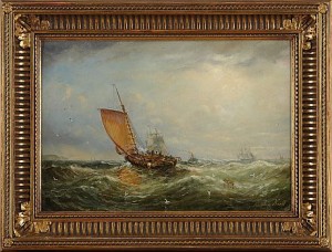 Marinmålning by Adolphus KNELL - auction artwork with signature