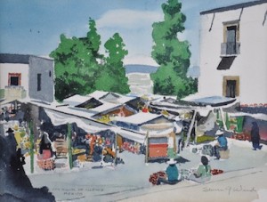 San Miguel De Allende Mexico by Edwin John WARD - auction artwork with signature