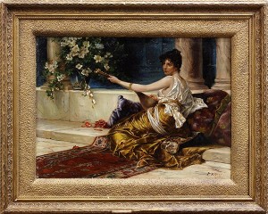 La Joueuse De Mandoline by Emil KEYSER - auction artwork with signature