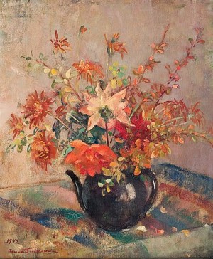 Flowers by Anna SNELLMAN - auction artwork with signature