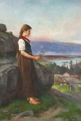 Säterjänta Med Blombukett by Axel ENDER
