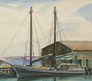 Provincetown Boat At Dock by Heinrich Herman PFEIFFER - auction artwork with signature