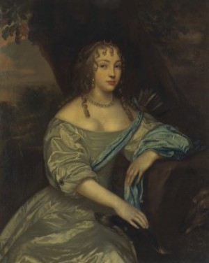 Porträtt Av Ung Kvinna, Klädd Som Diana Med Hundar by Pieter LELY