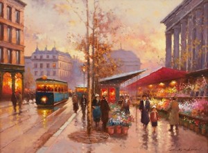 Paris Evening Flowers by Yuri KUZMIN