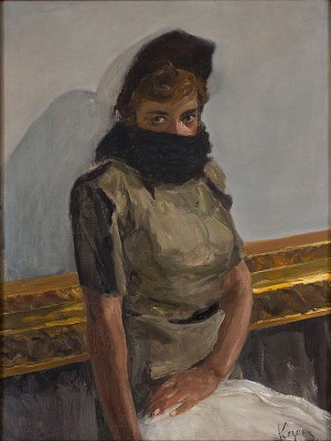 Portrait Of A Young Woman by Anatoli Alexeevich KAZANTZEV - auction artwork with signature