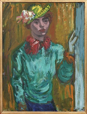 Flicka Med Vårhatt by Hjalmar ELDH