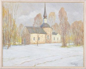Vinterlandskap Med Kyrka by Peter KURBATOV