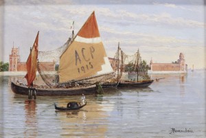 Untitled (venetian Scene With Boats) by Antonietta BRANDEIS