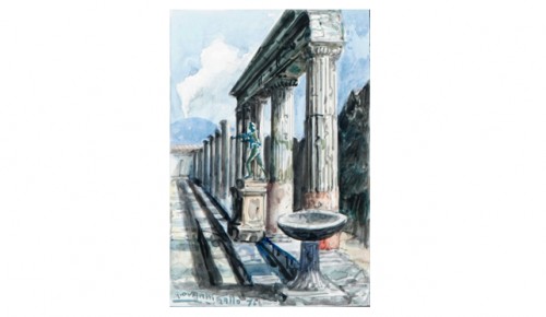Pompei Tempio Di Apollo by Giovanni GALLO - auction artwork with signature