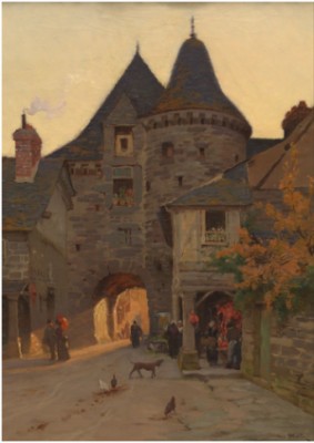 Breton Village by Henri SAINTIN - auction artwork with signature