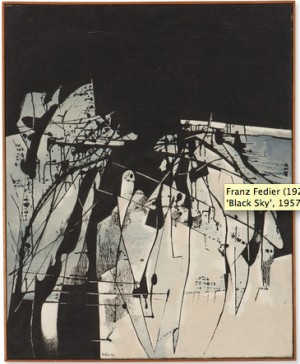 Abstract Painting ‘black Sky’ by Franz FEDIER