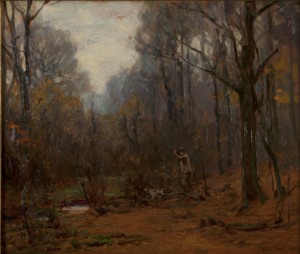 A Hunter And Dog In The Woods by John FROST