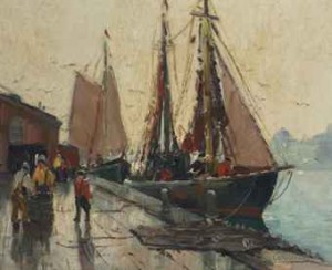 Rockport Dock Scene by Anthony THIEME