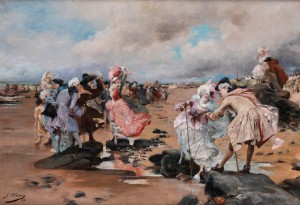 Hofische Rokoko-gesellschaft Am Strand by Georges Jules Victor CLAIRIN