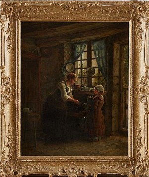 Köksinteriör by Philippe François SAUVAGE - auction artwork with signature
