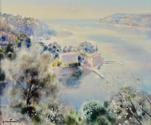 La Rade De Villefranche- Vue Du Jardin Rotchild Au Cap Ferrat by Gabriel DESCHAMPS