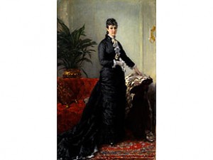 Junge Frau In Langem, Schwarzem Kleid by Eugène FAURE - auction artwork with signature
