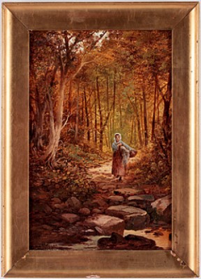 Kvinna På Skogsväg by Frederick T SIBLEY - auction artwork with signature