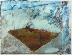 Abstract Gold And Blue by Boris DEUTSCH